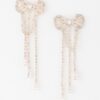 Jeweled Ribbon Dangle Earrings – Cascading Jewel Accent