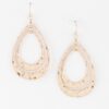Hammered Double Teardrop Earrings – Textured Metal