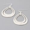 Hammered Double Teardrop Earrings – Textured Metal