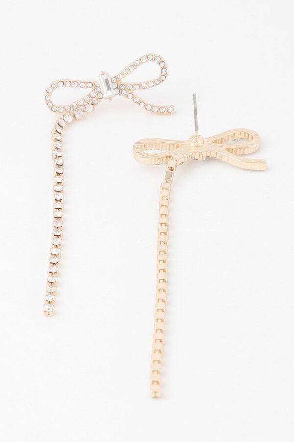 Half Ribbon Drop Earrings – Ribbon-Inspired Long Drops