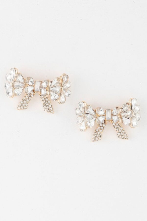 Ribbon Teardrop Crystal Earrings