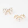 Ribbon Teardrop Crystal Earrings
