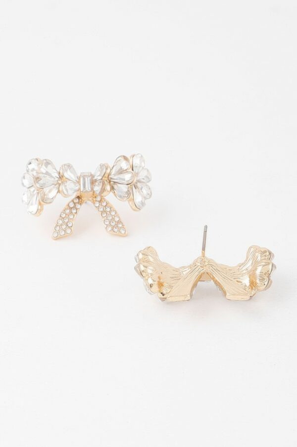 Ribbon Teardrop Crystal Earrings