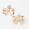 Shiny Jeweled Ribbon Dangle Earrings