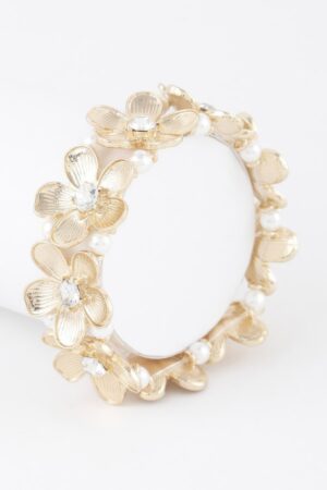 Sparkling Floral Jeweled Bracelet