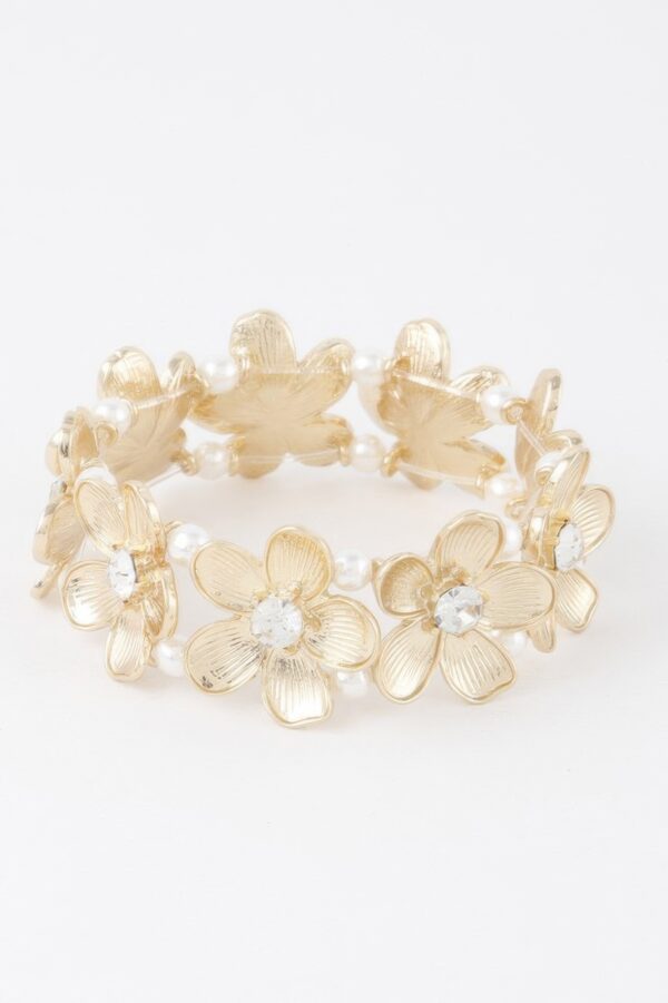 Sparkling Floral Jeweled Bracelet