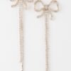Jeweled Ribbon Drop Earrings – Extra-Long Ribbon Silhouette