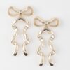 Ribbon Drop Earrings – Sleek Metallic Silhouette