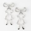 Ribbon Drop Earrings – Sleek Metallic Silhouette