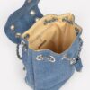 Denim Backpack with Mixed Metal Accents