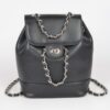 Faux Leather Flap Backpack – Mixed Metal Accents
