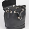 Faux Leather Flap Backpack – Mixed Metal Accents