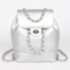 Faux Leather Flap Backpack – Mixed Metal Accents