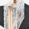 Clear Acrylic Case Clutch with Mixed-Metal Trim