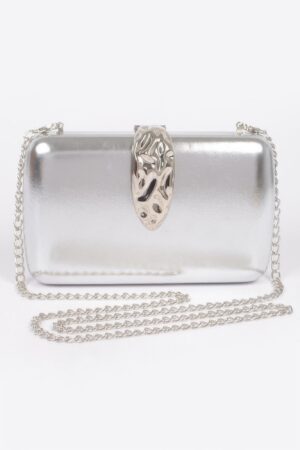 Metallic Party Clutch with Structured Shell