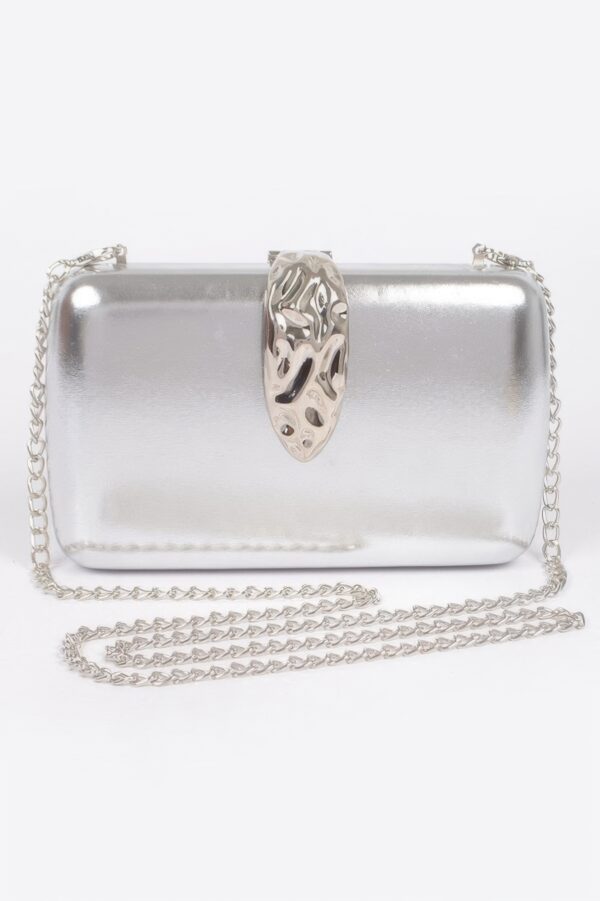 Metallic Party Clutch with Structured Shell
