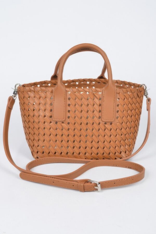 Braided Faux Leather Tote – Structured Everyday Bag