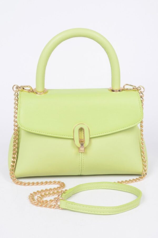 Faux Leather Top Handle Bag – Structured Compact Handbag