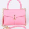 Faux Leather Top Handle Bag – Structured Compact Handbag