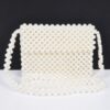 Handmade Faux Pearl Bead Flap Crossbody Bag