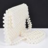 Handmade Faux Pearl Bead Flap Crossbody Bag