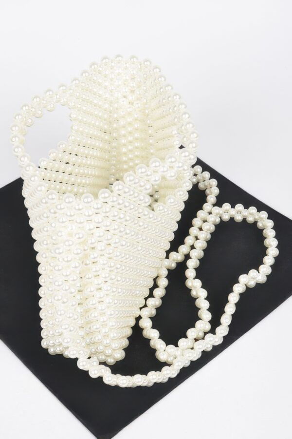 Hand-Beaded Faux Pearl Crossbody Bag – PVC