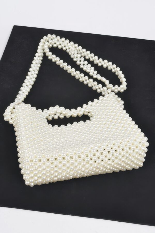 Hand-Beaded Faux Pearl Crossbody Bag – PVC