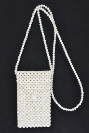 Handmade Faux Pearl Bead Crossbody – Petite Beaded Bag