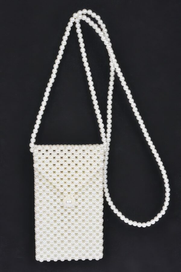 Handmade Faux Pearl Bead Crossbody – Petite Beaded Bag