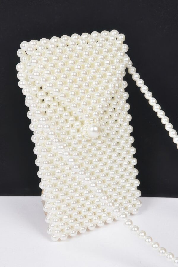 Handmade Faux Pearl Bead Crossbody – Petite Beaded Bag