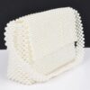 Hand-Beaded Faux Pearl Flap Shoulder Bag