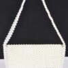 Hand-Beaded Faux Pearl Flap Shoulder Bag