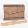 Wooden Clutch – Sculptural Mixed Metal Accent