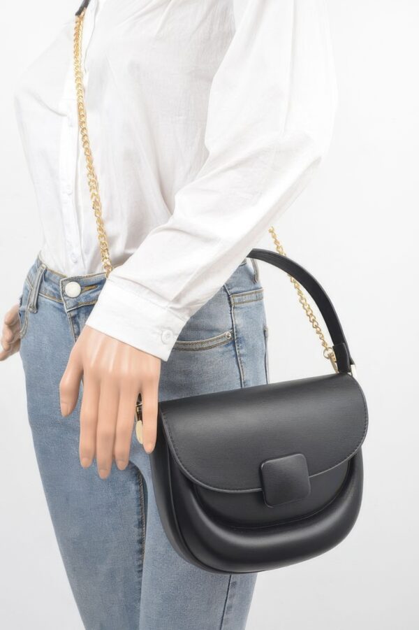 Faux Leather Top Handle Flap Bag – Structured Mini Satchel