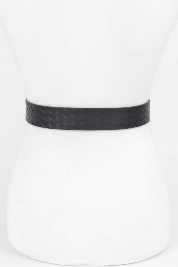 Braided Embossed Faux Leather Belt – Classic Buckle
