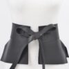 Wide Faux Leather Skirt Belt – Structured PU Band