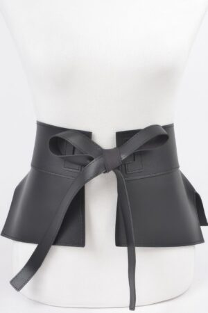 Wide Faux Leather Skirt Belt – Structured PU Band