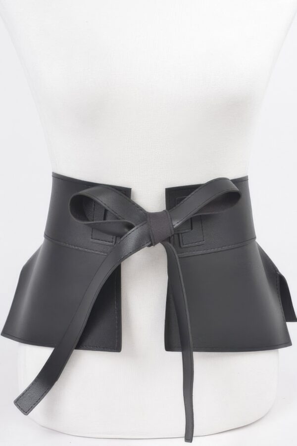 Wide Faux Leather Skirt Belt – Structured PU Band