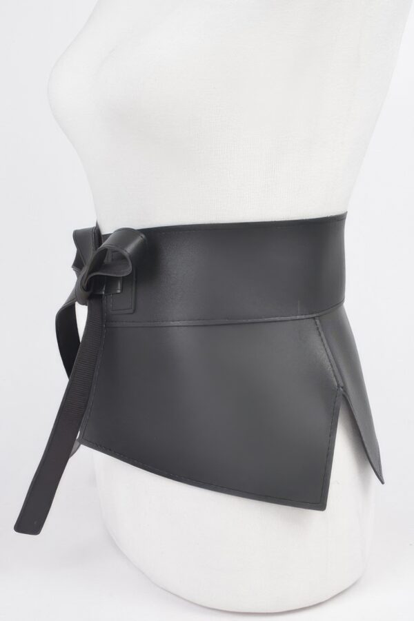 Wide Faux Leather Skirt Belt – Structured PU Band