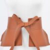 Wide Faux Leather Skirt Belt – Structured PU Band
