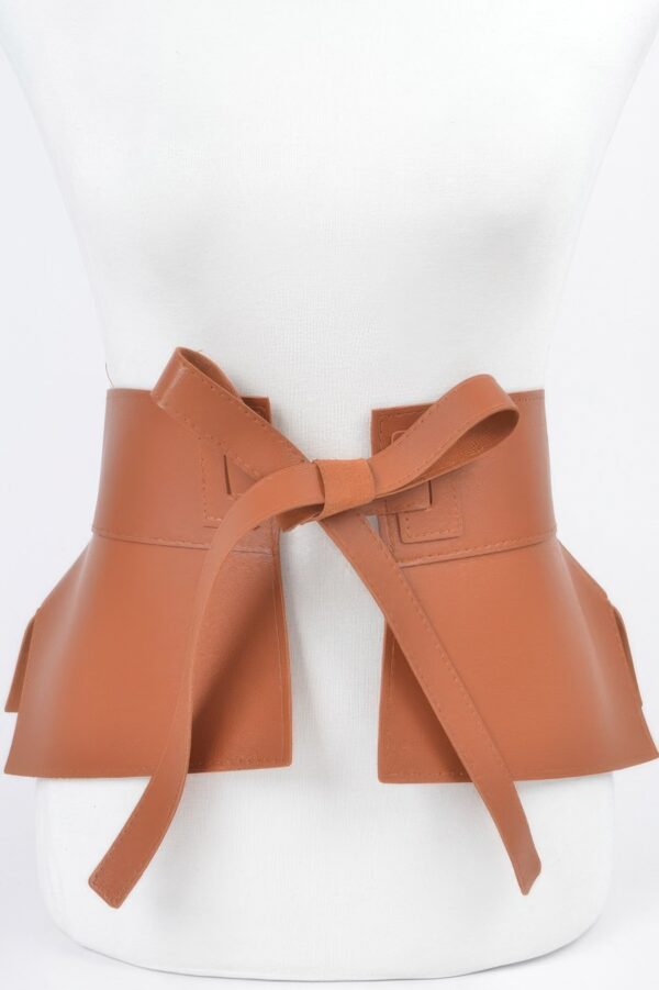 Wide Faux Leather Skirt Belt – Structured PU Band