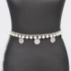 Faux Pearl Chain Belt – Round Metal Links