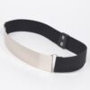 Polished Metal Plate Elastic Waist Belt