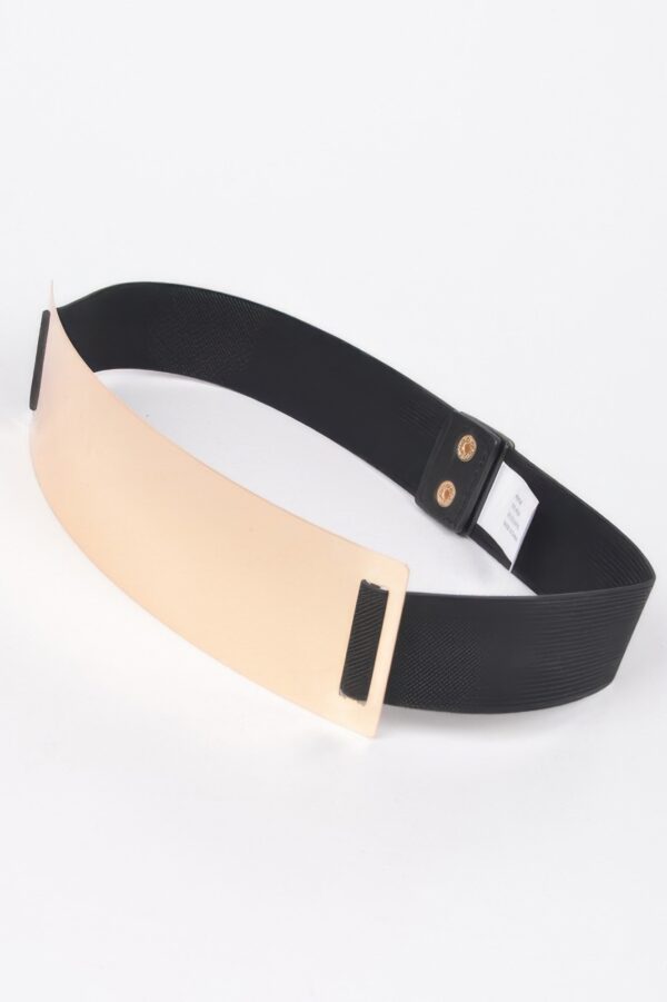 Wide Metal Plate Elastic Belt – Iron & Stretch