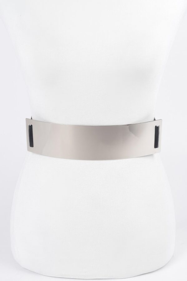 Wide Metal Plate Elastic Belt – Iron & Stretch