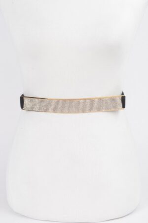 Rhinestone Metal Plate Elastic Waist Belt