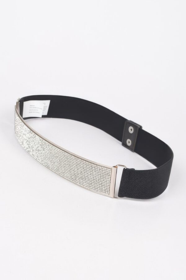 Rhinestone Metal Plate Elastic Belt – Sparkling Plate