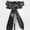 Tie-Front Wide PU Leather Wrap Belt – Adjustable Tie