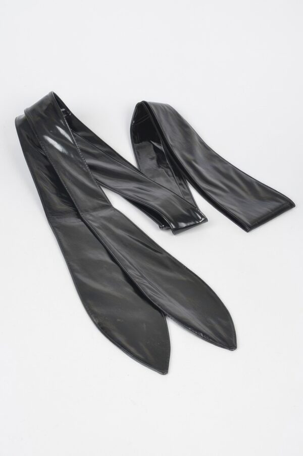 Tie-Front Wide PU Leather Wrap Belt – Adjustable Tie