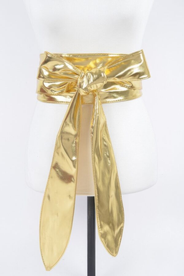 Tie-Front Wide PU Leather Wrap Belt – Adjustable Tie